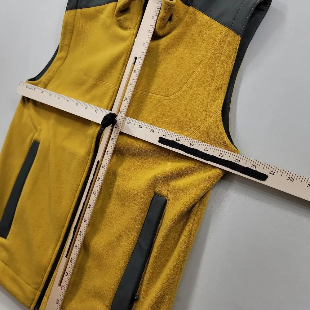 REI Fleece Vest Mens Small Yellow Gold Coop Hike Base Layer Full Zip‎
